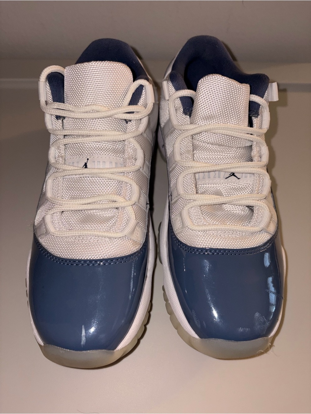 Retro 11 White and Blue Low-Top Sneakers